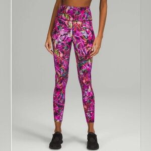 Lululemon Fast and Free High-Rise Tight 25" | Hyper Flow Pink Multi | Sz 6